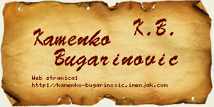 Kamenko Bugarinović vizit kartica